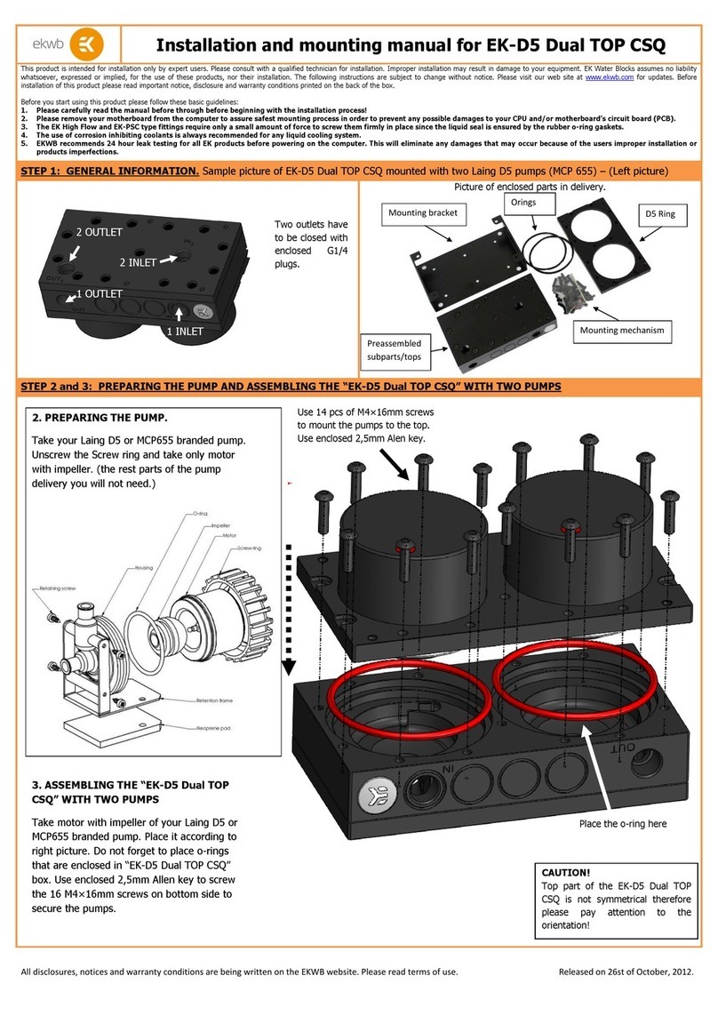 ekwb EK-D5 Dual TOP CSQ INSTALLATION AND MOUNTING MANUAL ekwb EK-D5 Dual TOP CSQ INSTALLATION AND MOUNTING MANUAL