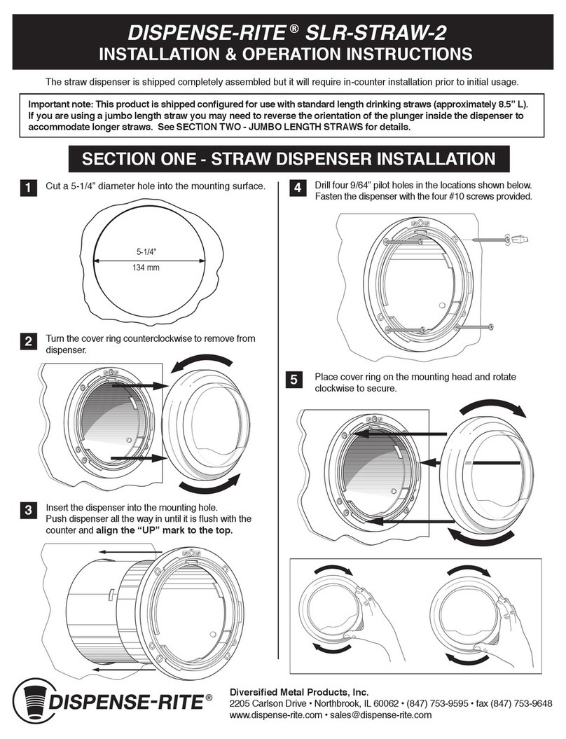 Dispense-Rite SLR-STRAW-2 Installation & operation instructions