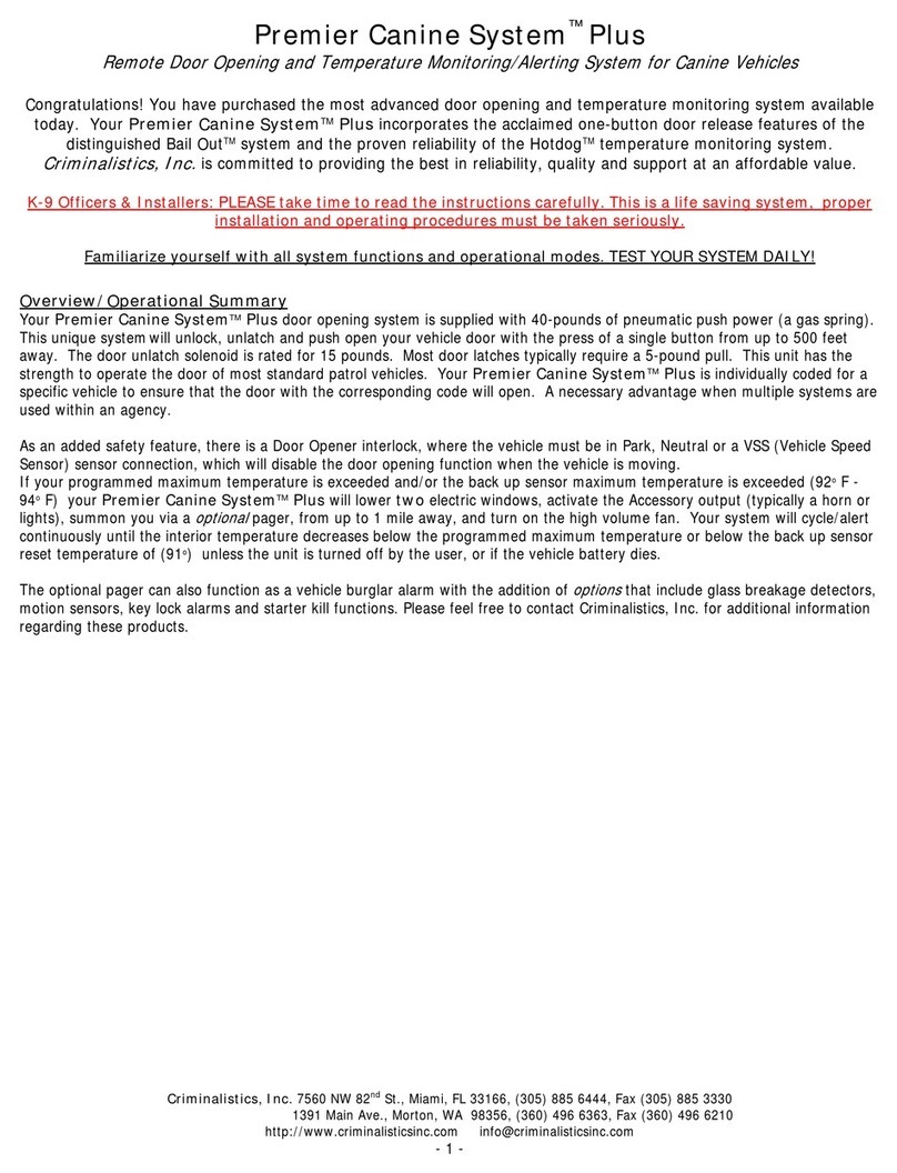 Criminalistics Premier Canine System Plus manual Criminalistics Premier Canine System Plus manual