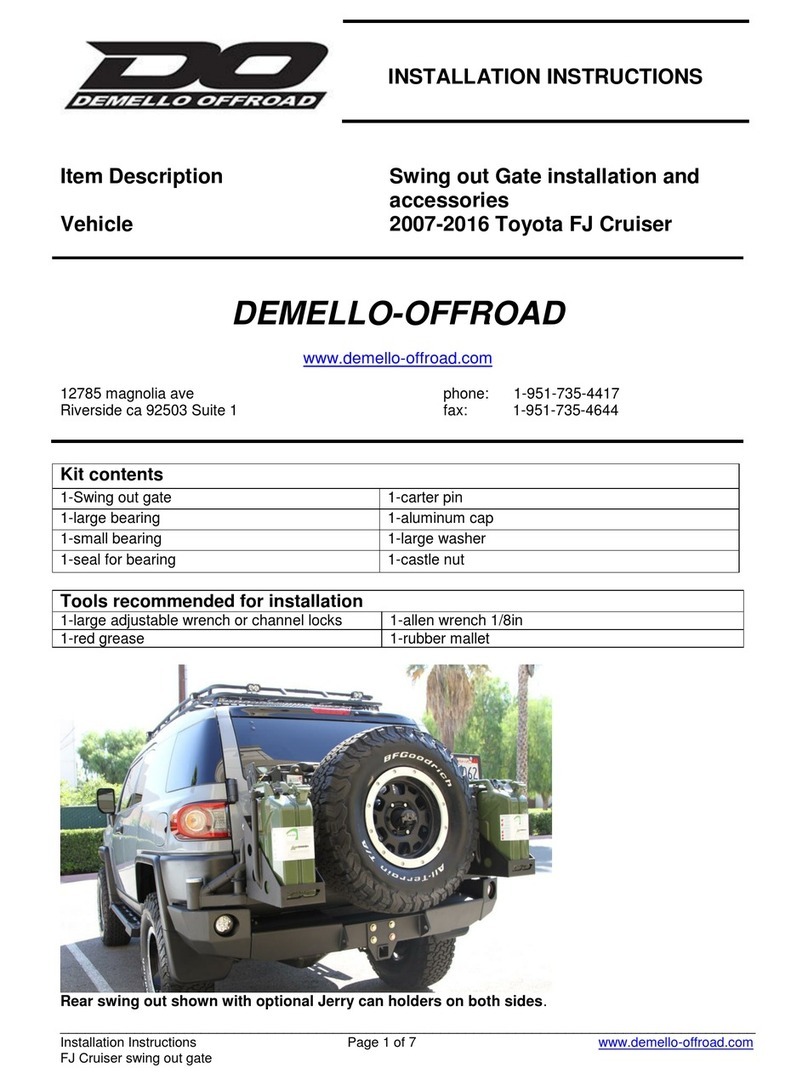 Demello Offroad Swing out Gate installation instructions