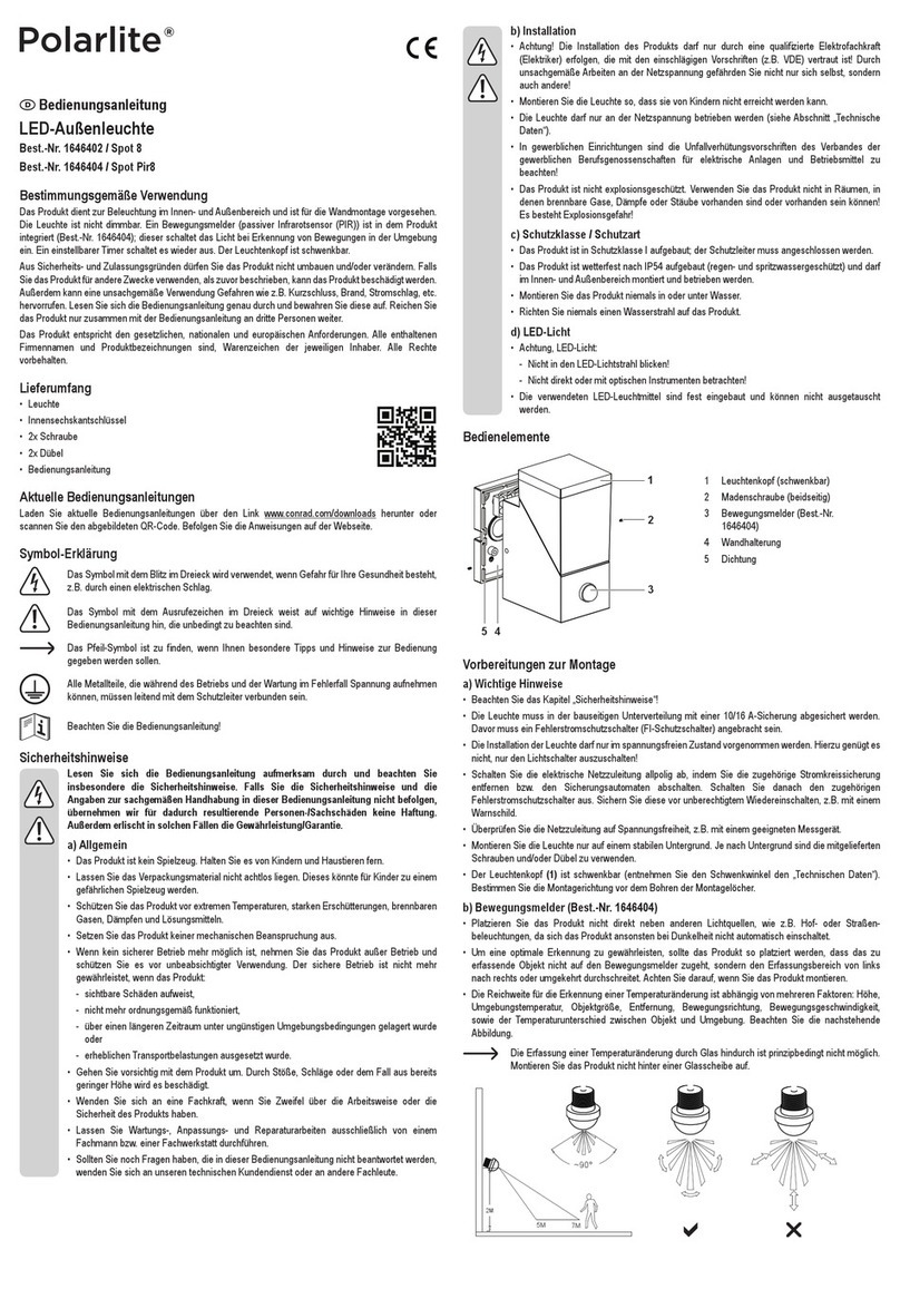 Polarlite Spot 8 operating instructions
