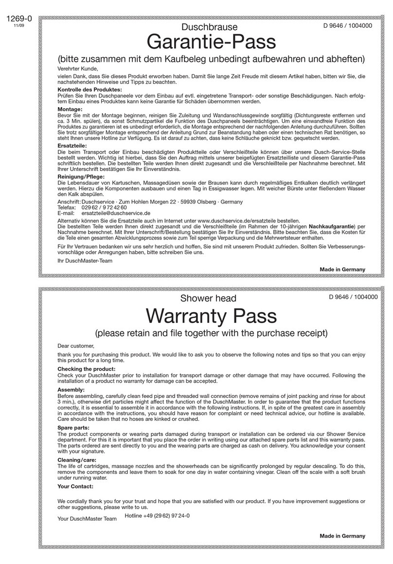 DuschMaster D 9646 User manual