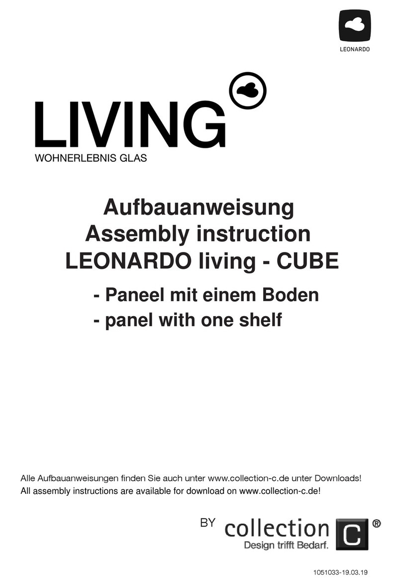 Collection C LEONARDO living CUBE Panel with one shelf Assembly instruction