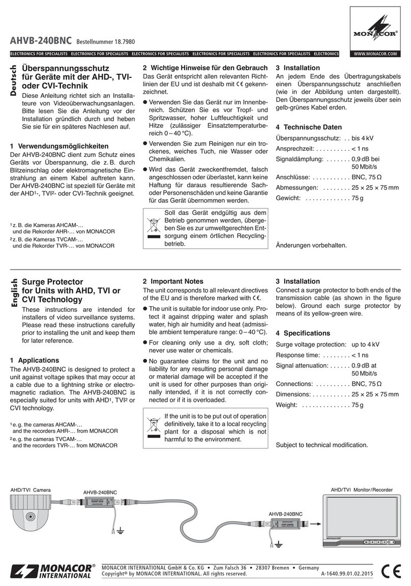 Monacor AHVB-240BNC User manual