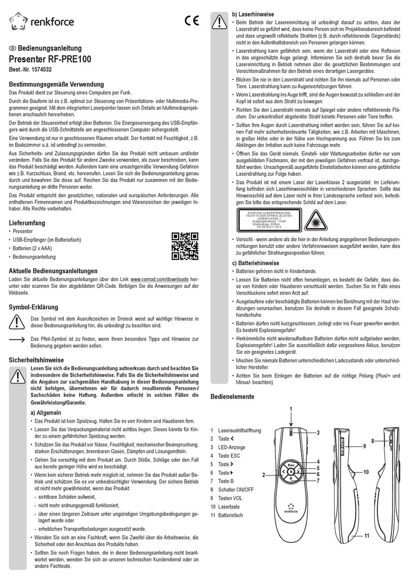 Renkforce RF-PRE100 operating instructions