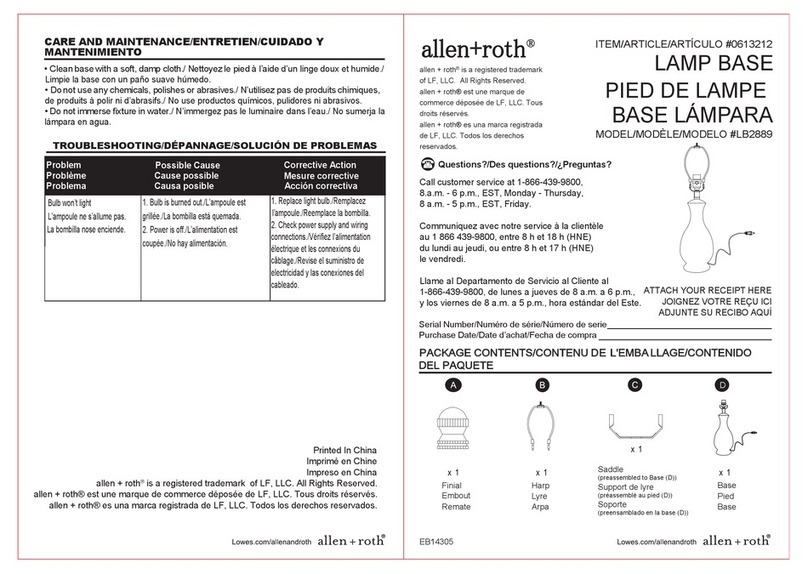 LF allen+roth LB2889 manual