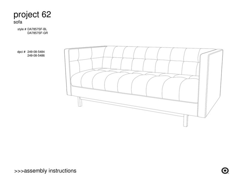 Dorel Asia Project 62 Sofa DA7857SF-BL User manual Dorel Asia Project 62 Sofa DA7857SF-BL User manual