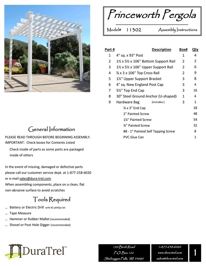 Dura Trel Princeworth Pergola 11302 Assembly instructions
