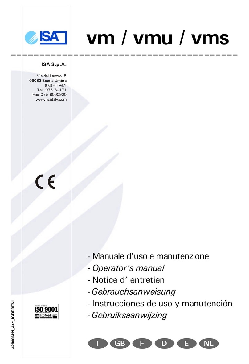 ISA VM Series Operator's manual