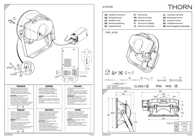 Thorn ALTIS DGE installation instructions