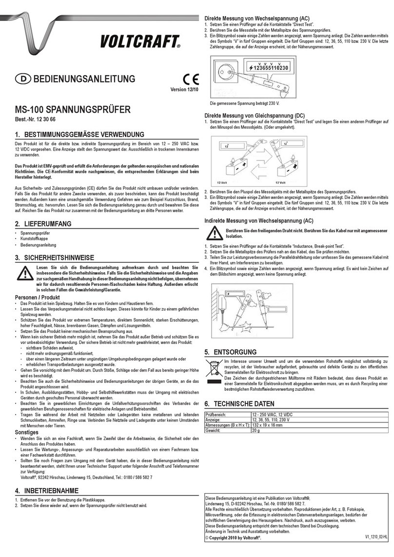 VOLTCRAFT MS-100 operating instructions VOLTCRAFT MS-100 operating instructions