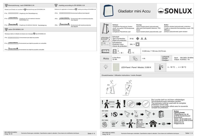 SONLUX Gladiator mini Accu manual