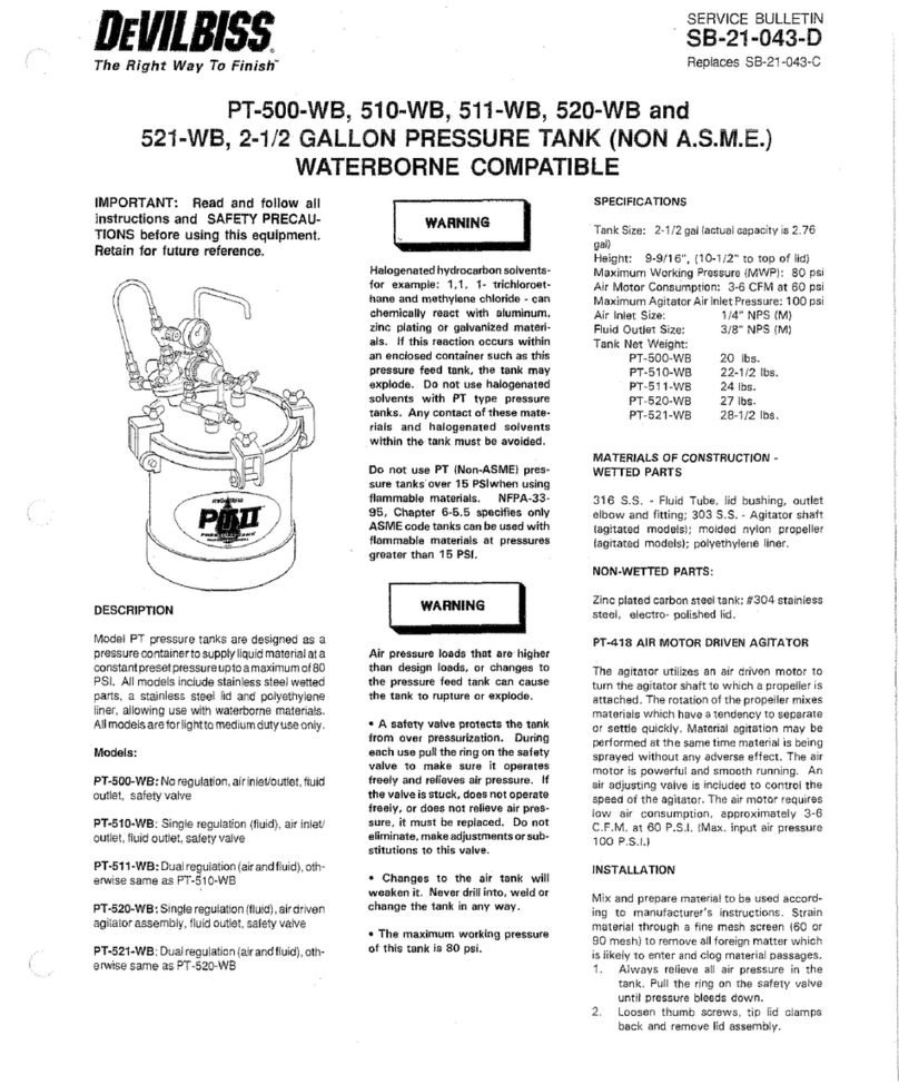 DeVilbiss PT-500-WB Service bulletin
