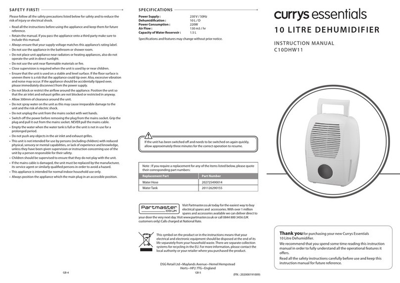 Currys Essentials C10DHW11 instruction manual