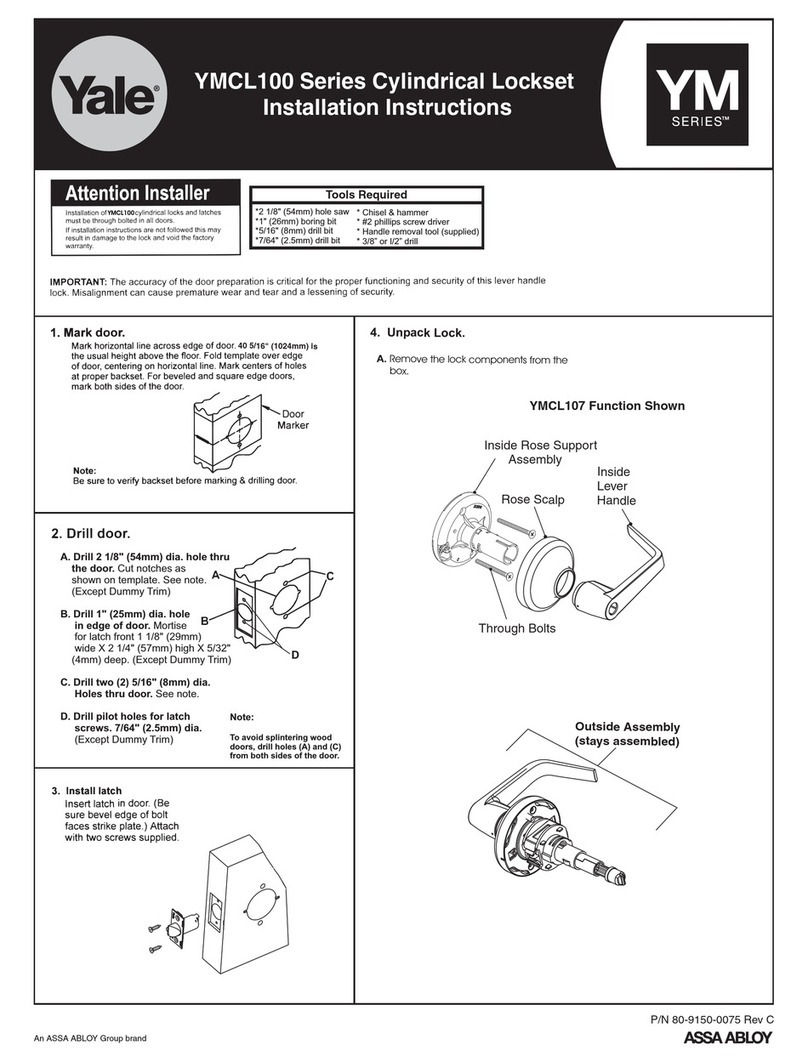 Assa Abloy Yale YM Series User manual
