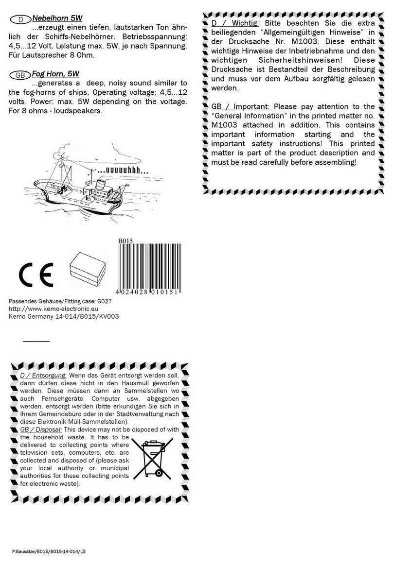 Kemo Electronic Fog Horn quick start guide