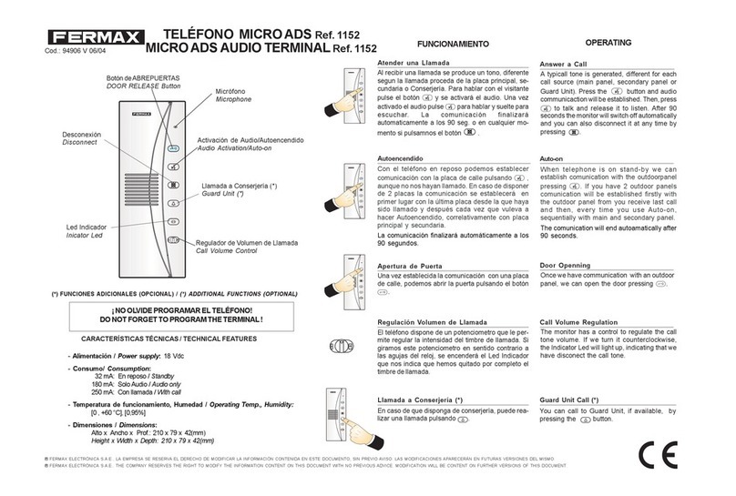 Fermax 1152 User manual