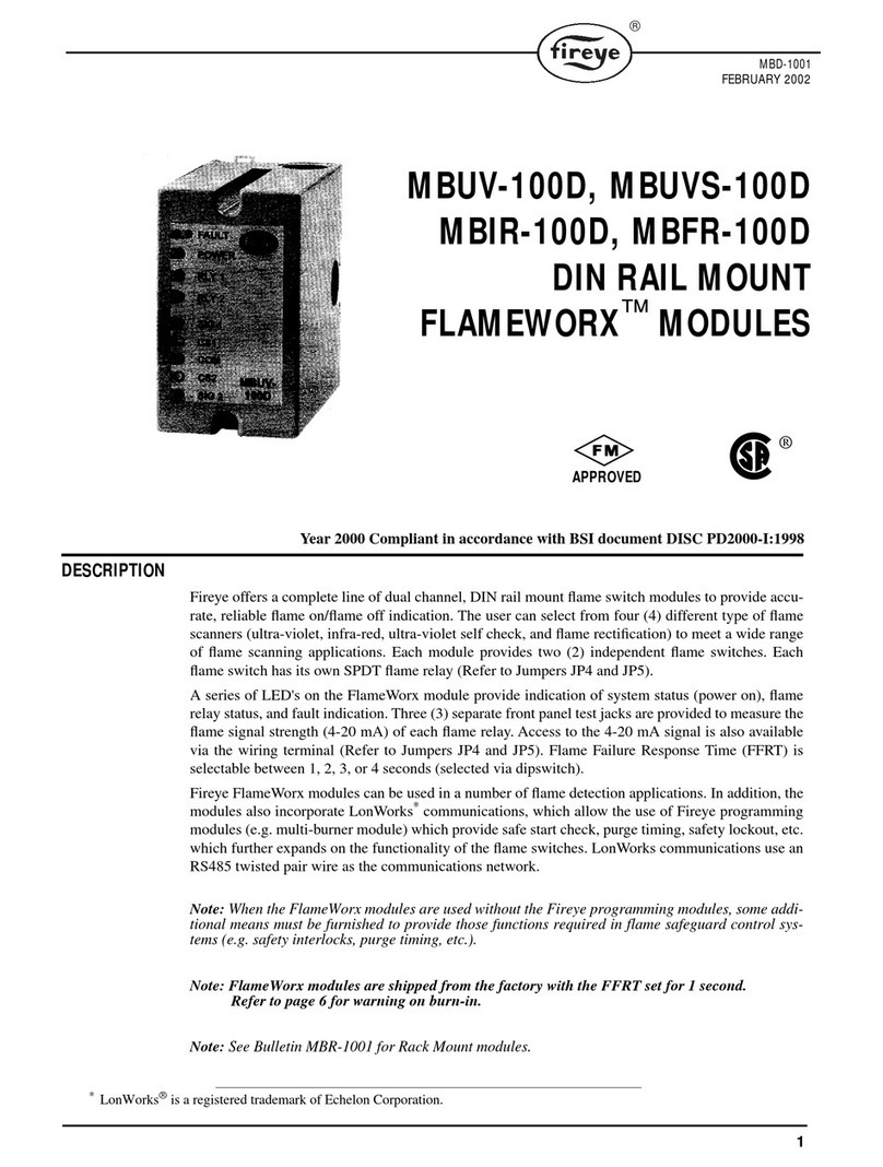 Fireye FlameWorx MBUV-100D User manual