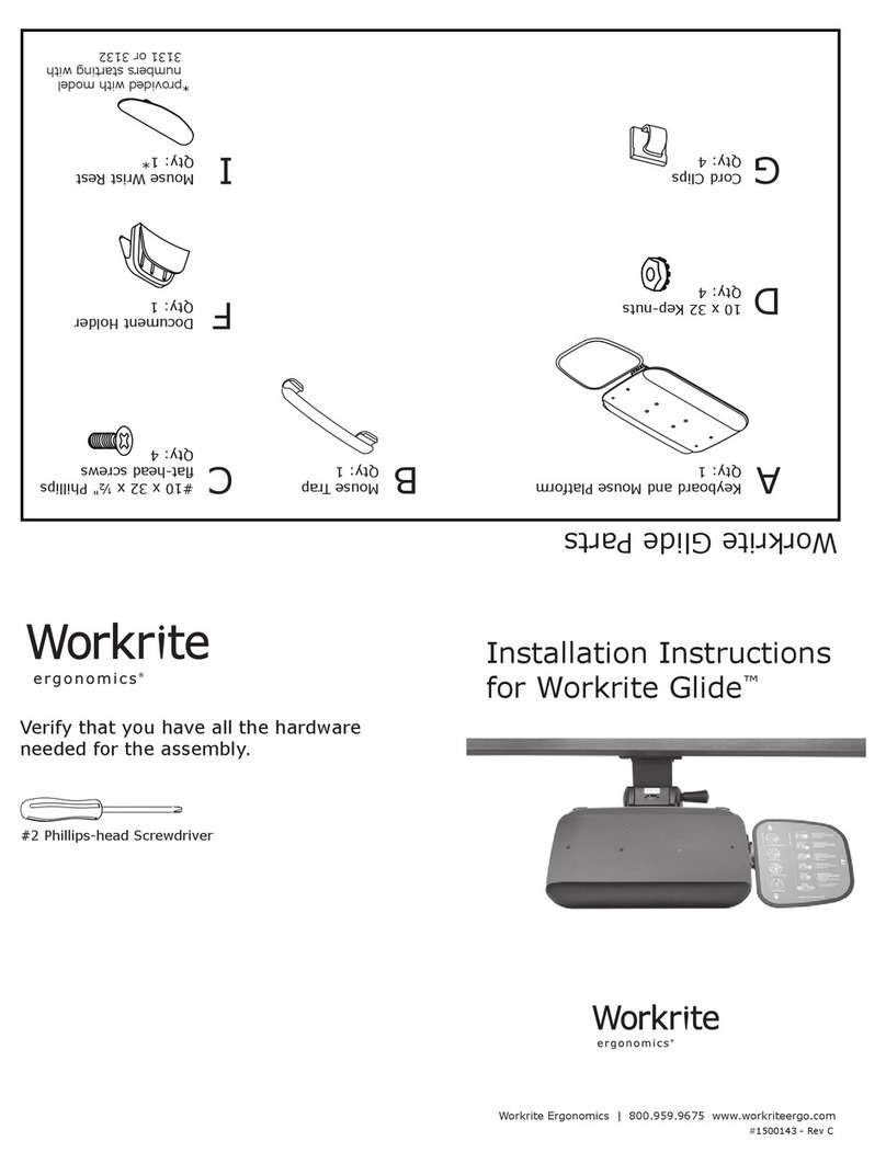 Workrite Ergonomics Workrite Glide installation instructions