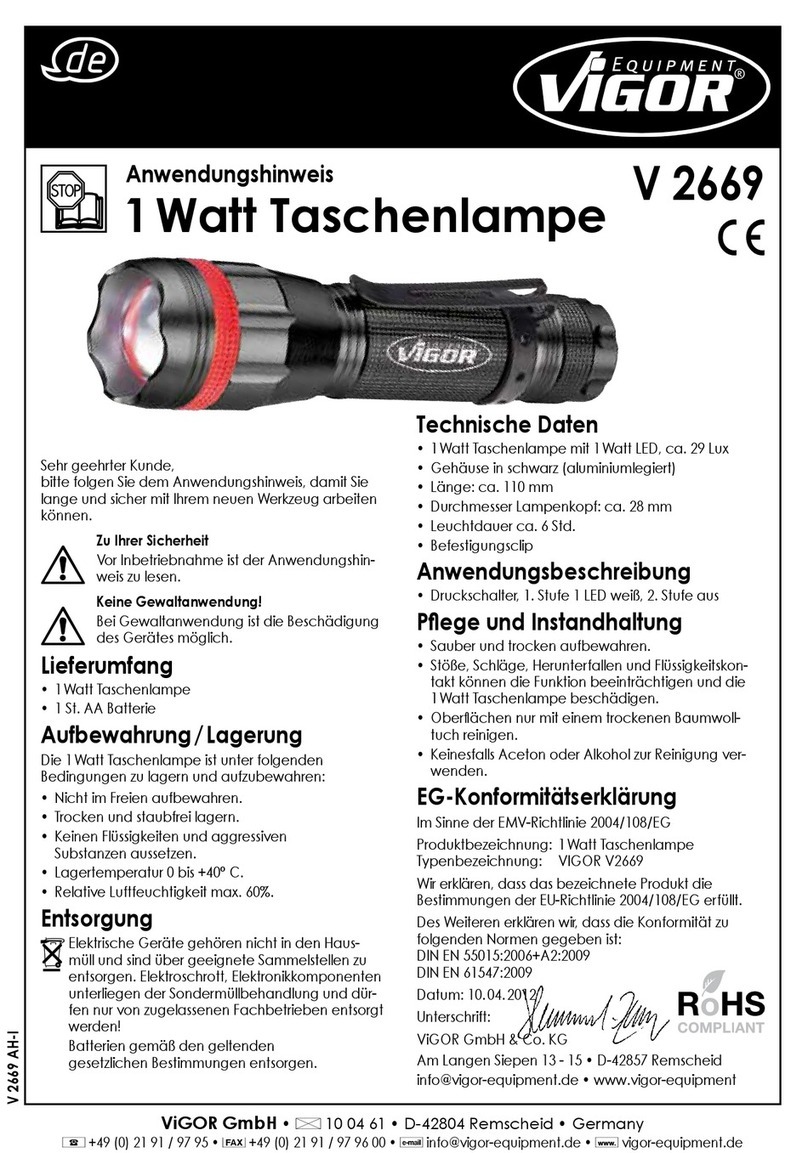 Vigor V 2669 Installation and operating instructions