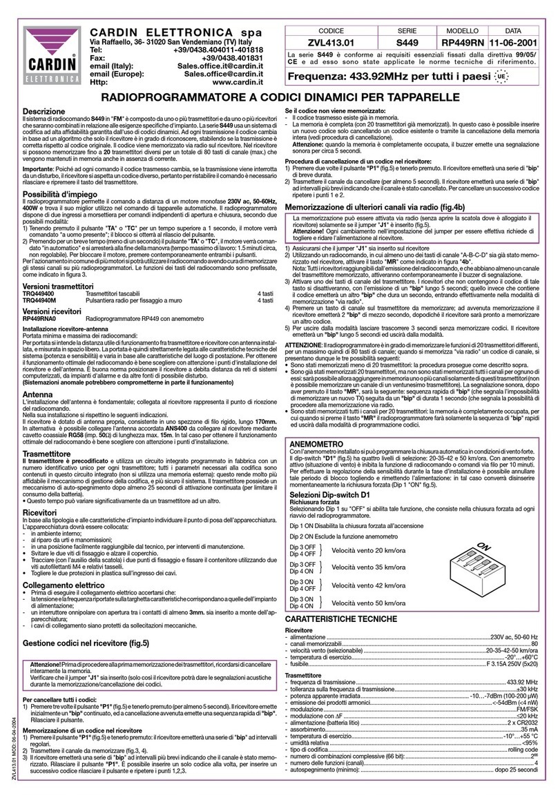 Cardin S449 manual