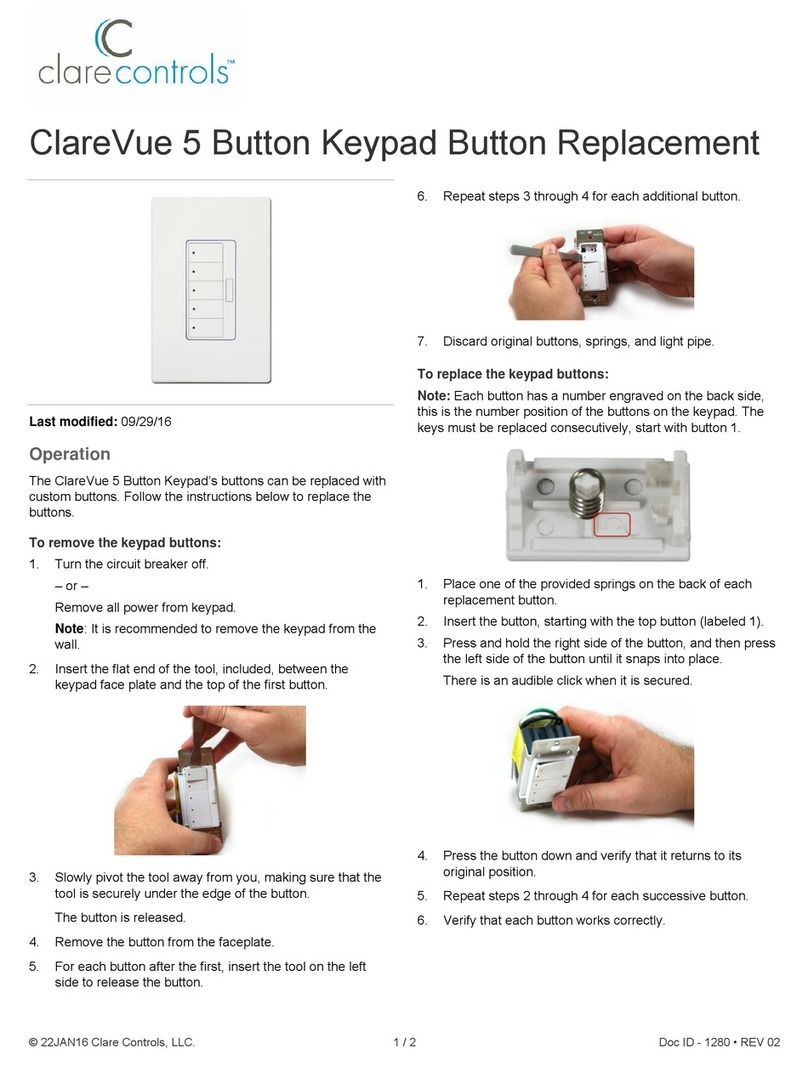 Clare Controls ClareVue 5 Operating and safety instructions