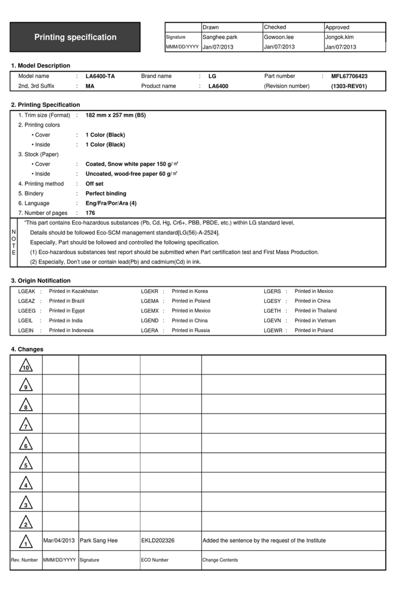 LG LA62 Series User manual