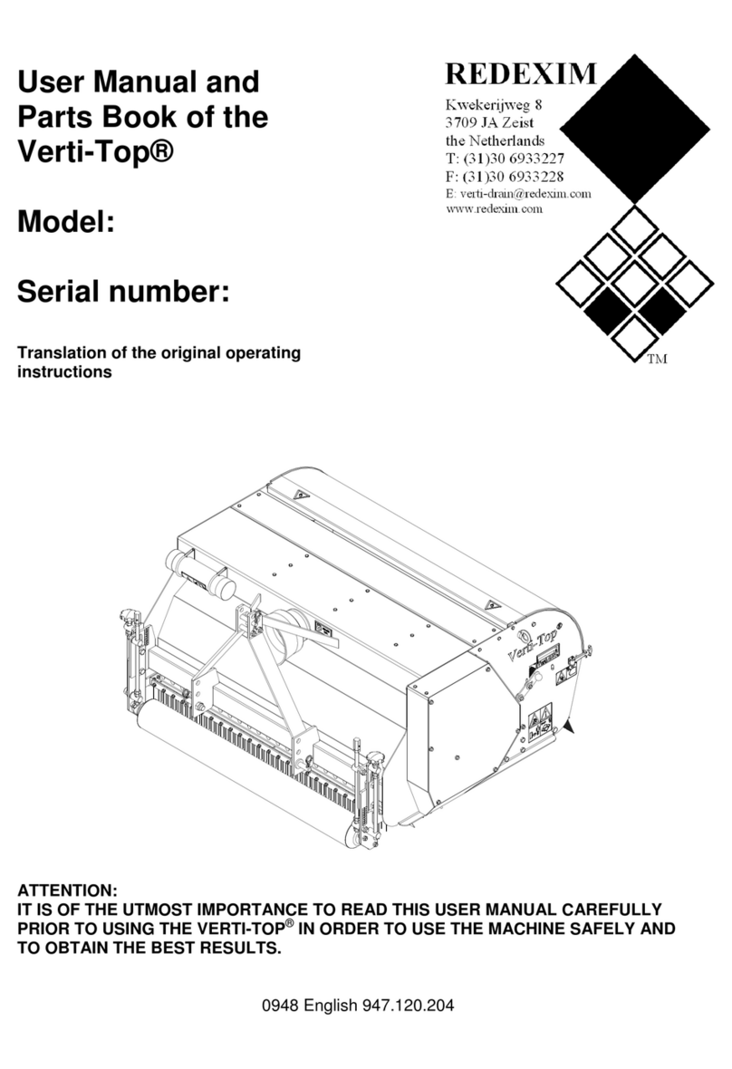 Redexim Verti-Top 1500-2 User manual and parts book