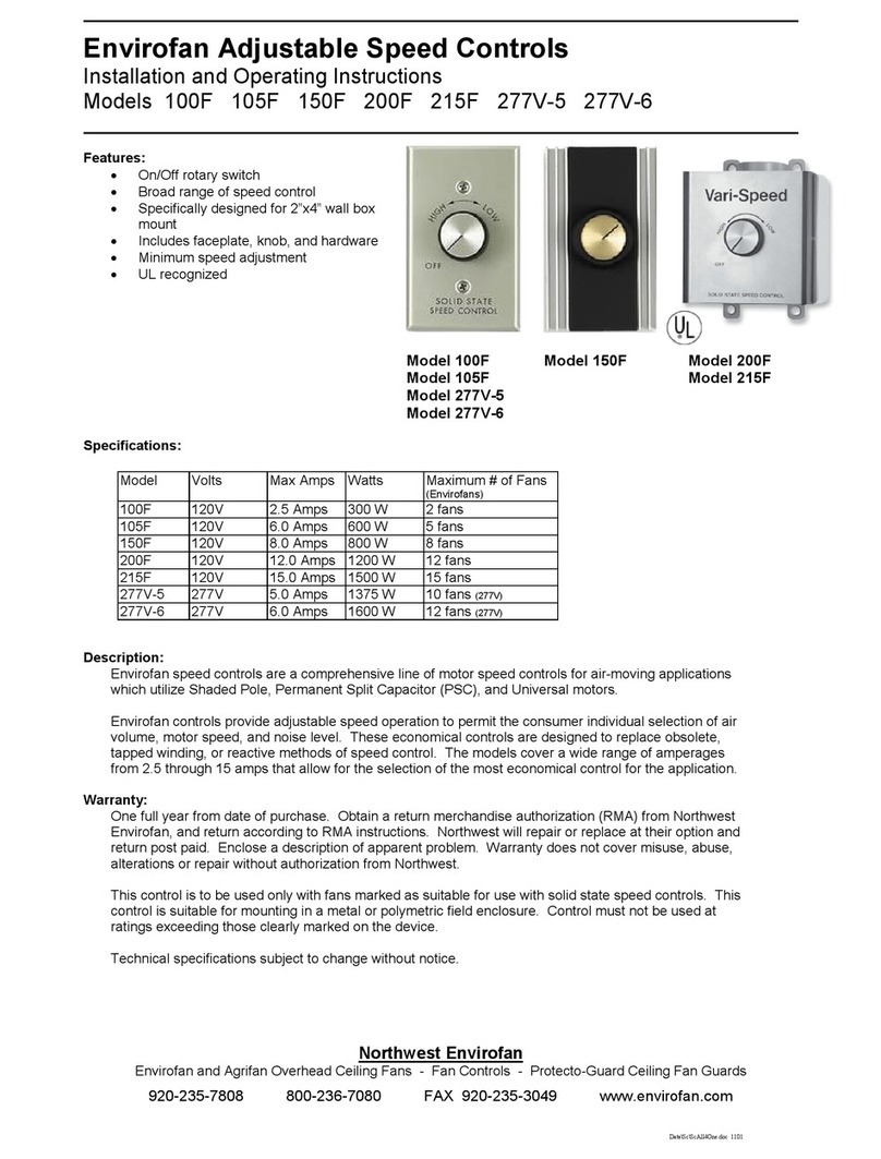 Envirofan 100F Installation and operating instructions