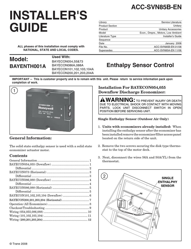 Trane BAYENTH001A Installer's guide