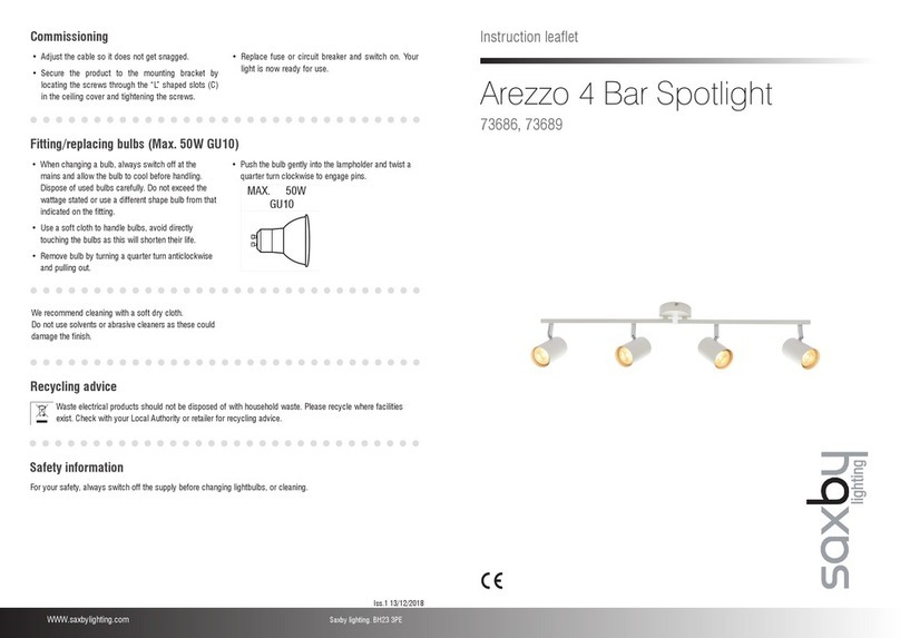 Saxby Lighting Arezzo 4 Instruction leaflet