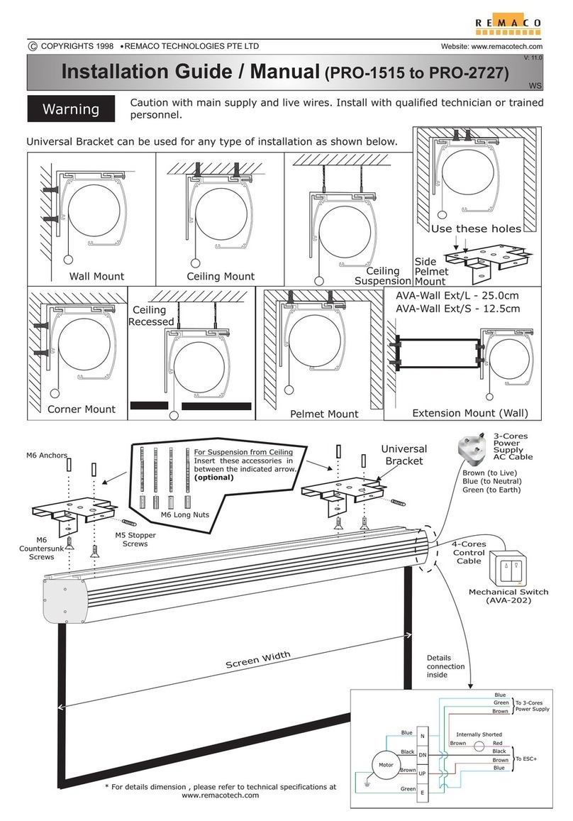 Remaco PRO-1515 Installation guide & manual
