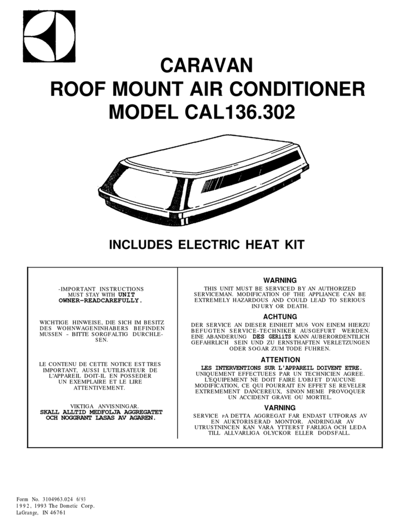 Dometic CAL136.302 User manual Dometic CAL136.302 User manual