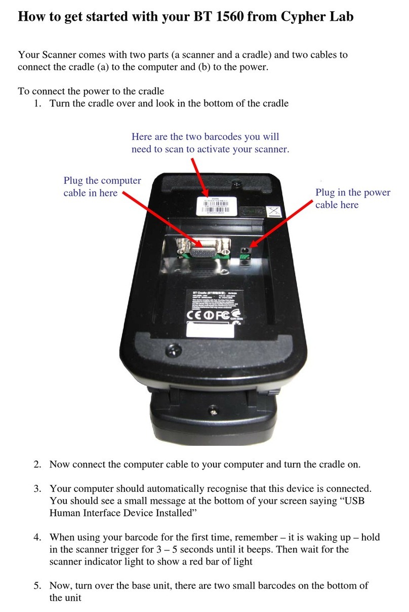 CipherLab BT 1560 Specification sheet