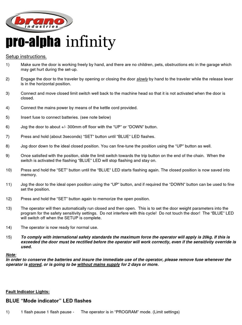 Brano Pro-Alpha Infinity Setup instructions