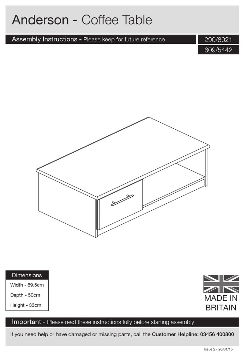 Argos Anderson Coffee Table 290/8021 Assembly instructions