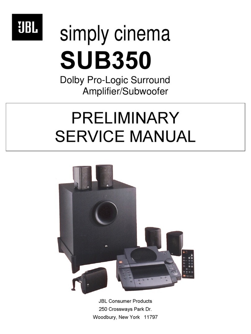 JBL simply cinema SUB350 Preliminary service manual