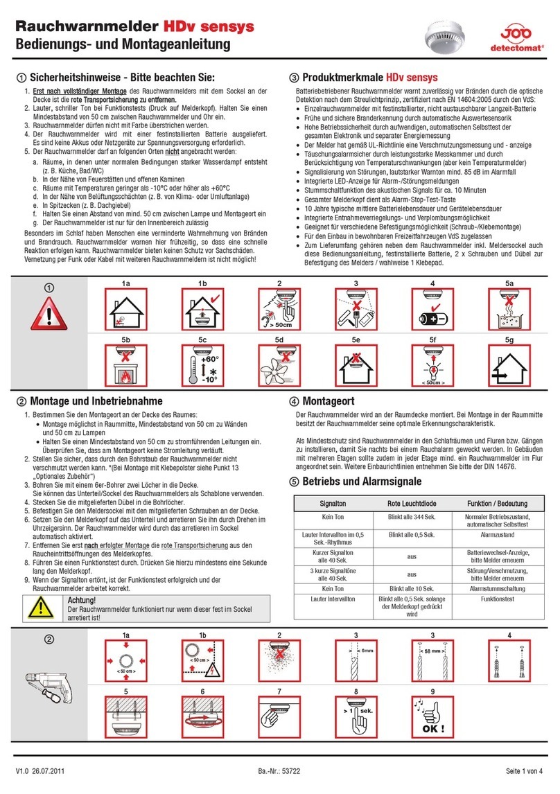 JOB Detectomat HDv sensys Operation and installation manual JOB Detectomat HDv sensys Operation and installation manual