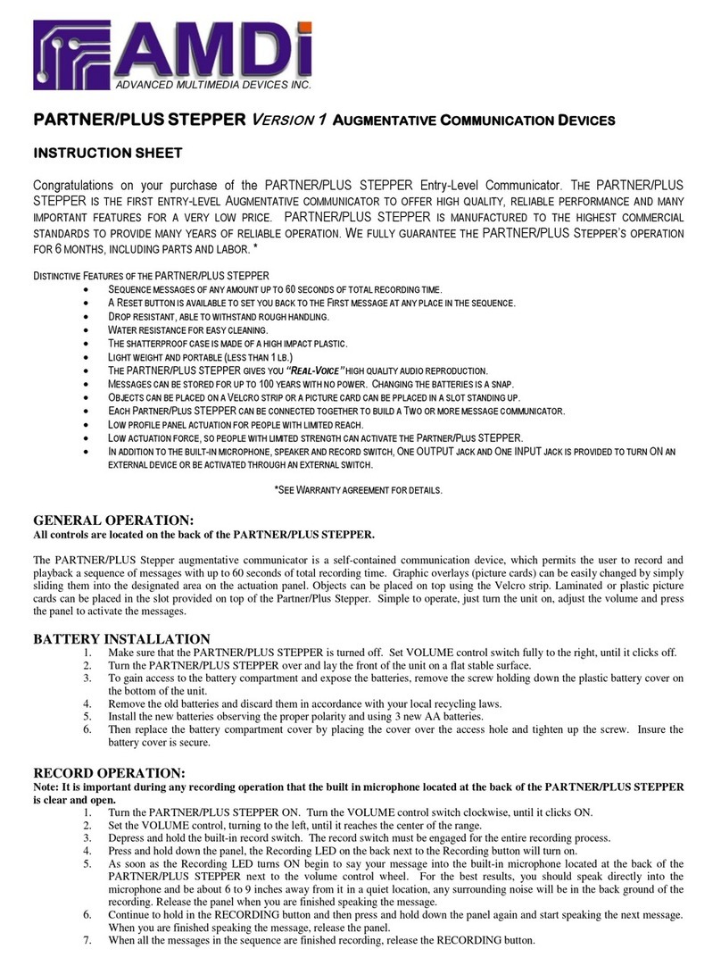 Amdi PARTNER/PLUS STEPPER Version 1 instruction sheet