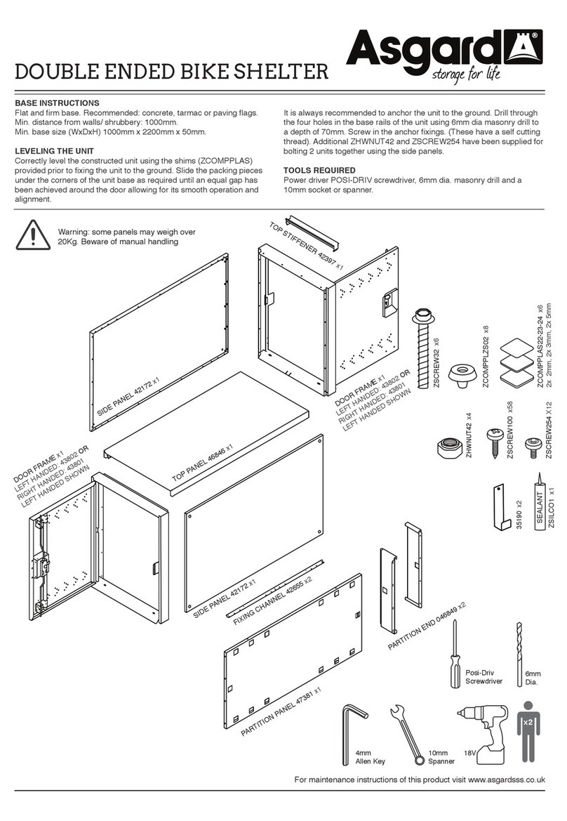 Asgard DOUBLE ENDED BIKE SHELTER User manual