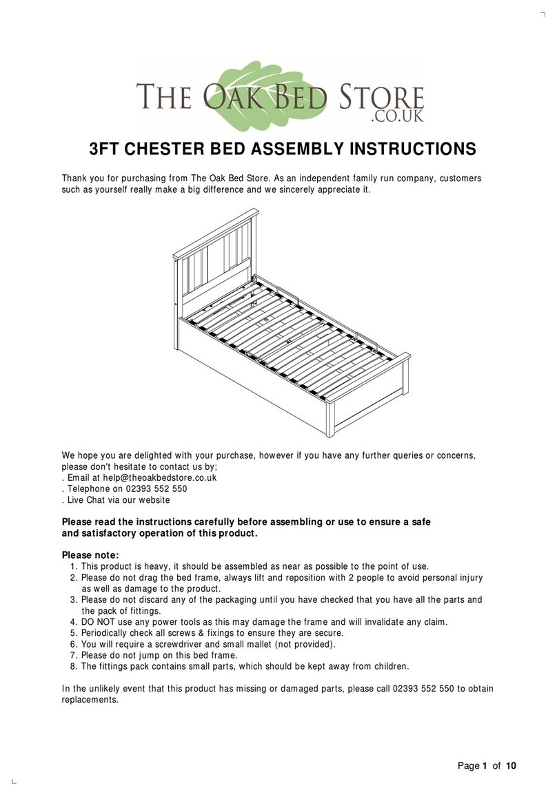The Oak Bed Store CHESTER BED 3FT Assembly instructions