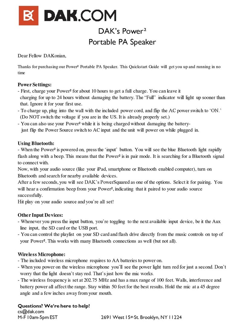 DAK Power 2 quick start guide