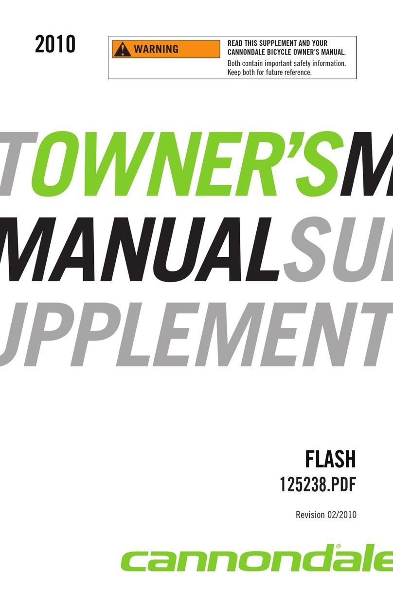 Cannondale FLASH 2010 Owner's manual supplement