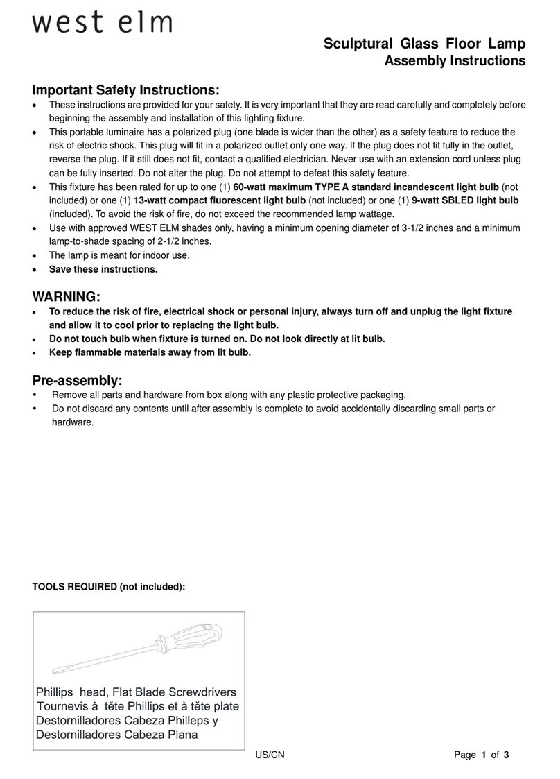 West Elm Sculptural Glass Floor Lamp User manual West Elm Sculptural Glass Floor Lamp User manual