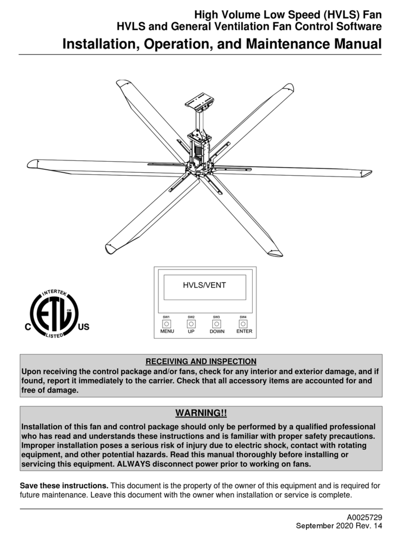 CaptiveAire HVLS Installation, operation and maintenance manual