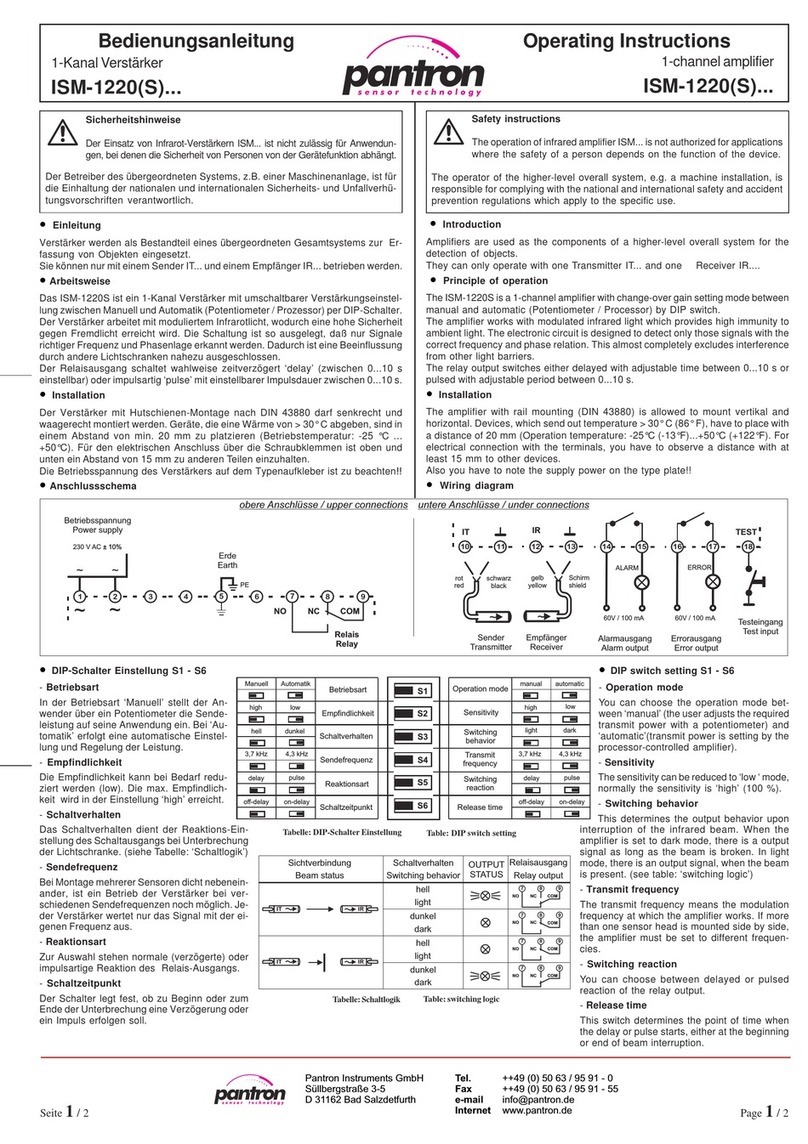 Pantron ISM-1220S operating instructions