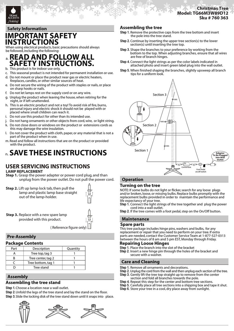 Home Accents Holiday TG66M3W89D12 quick start guide