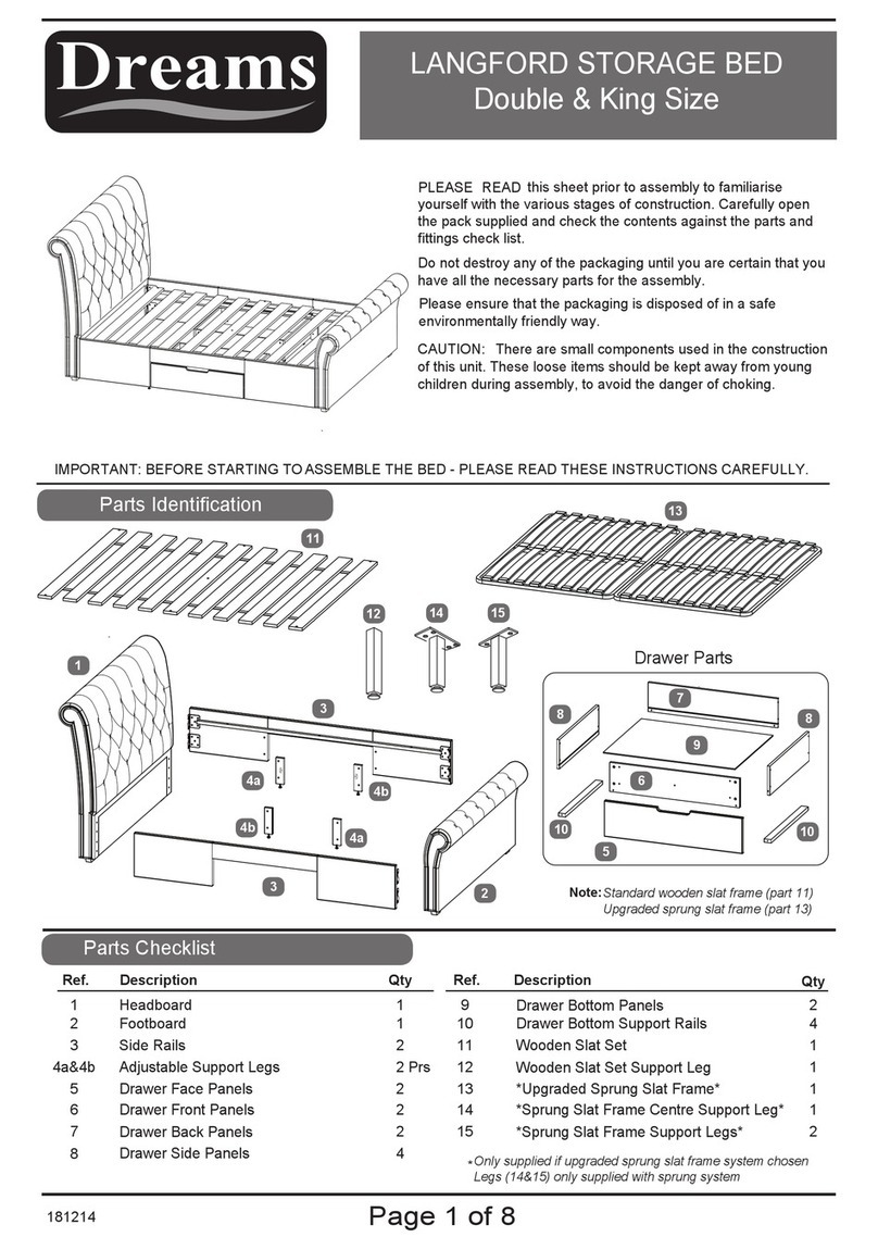 DREAMS LANGFORD STORAGE BED Double Assembly instructions DREAMS LANGFORD STORAGE BED Double Assembly instructions