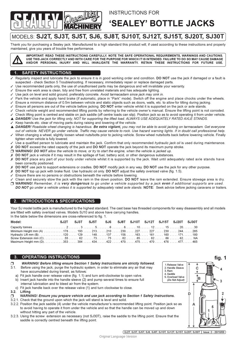 Sealey SJ2T User manual