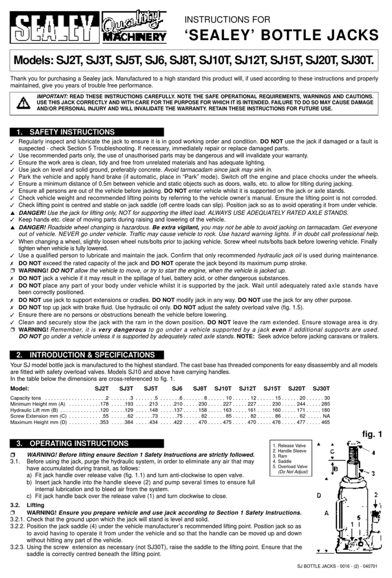 Sealey SJ2T instructions